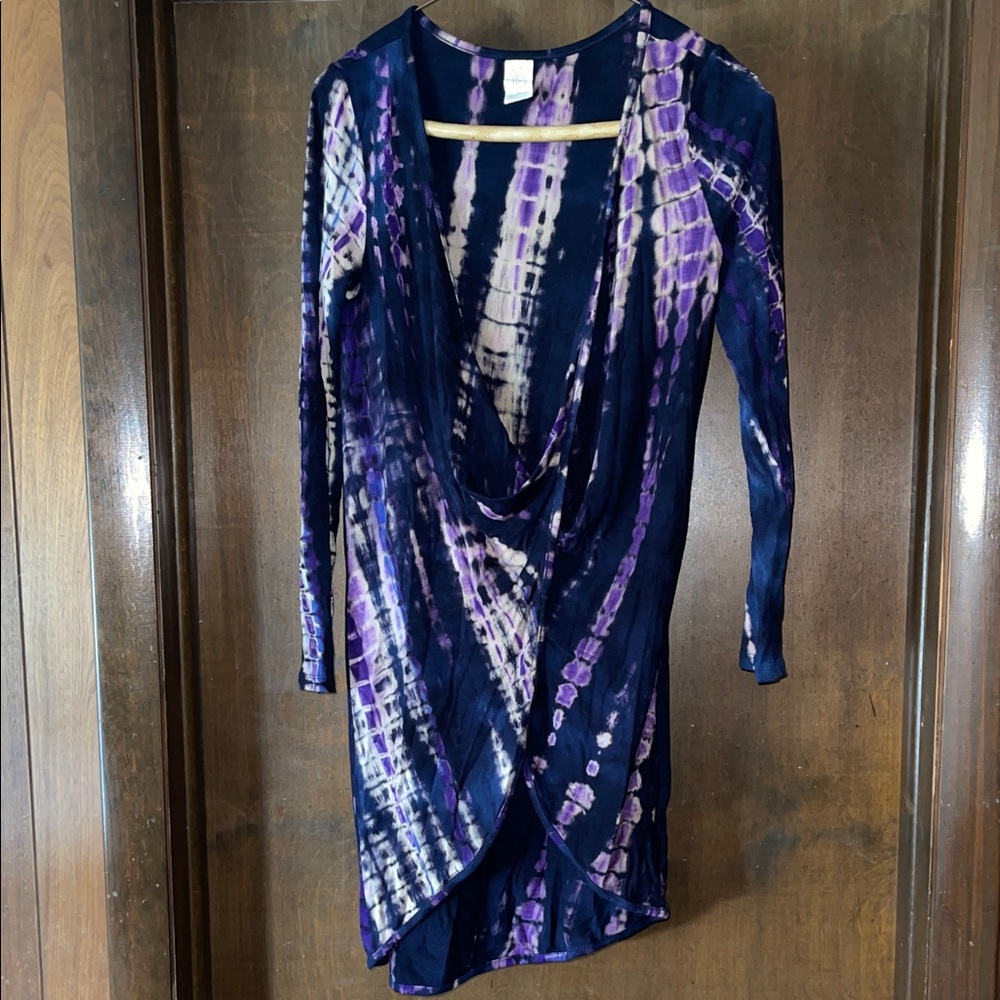 Sara Sara Purple and White Tie-Dye Top